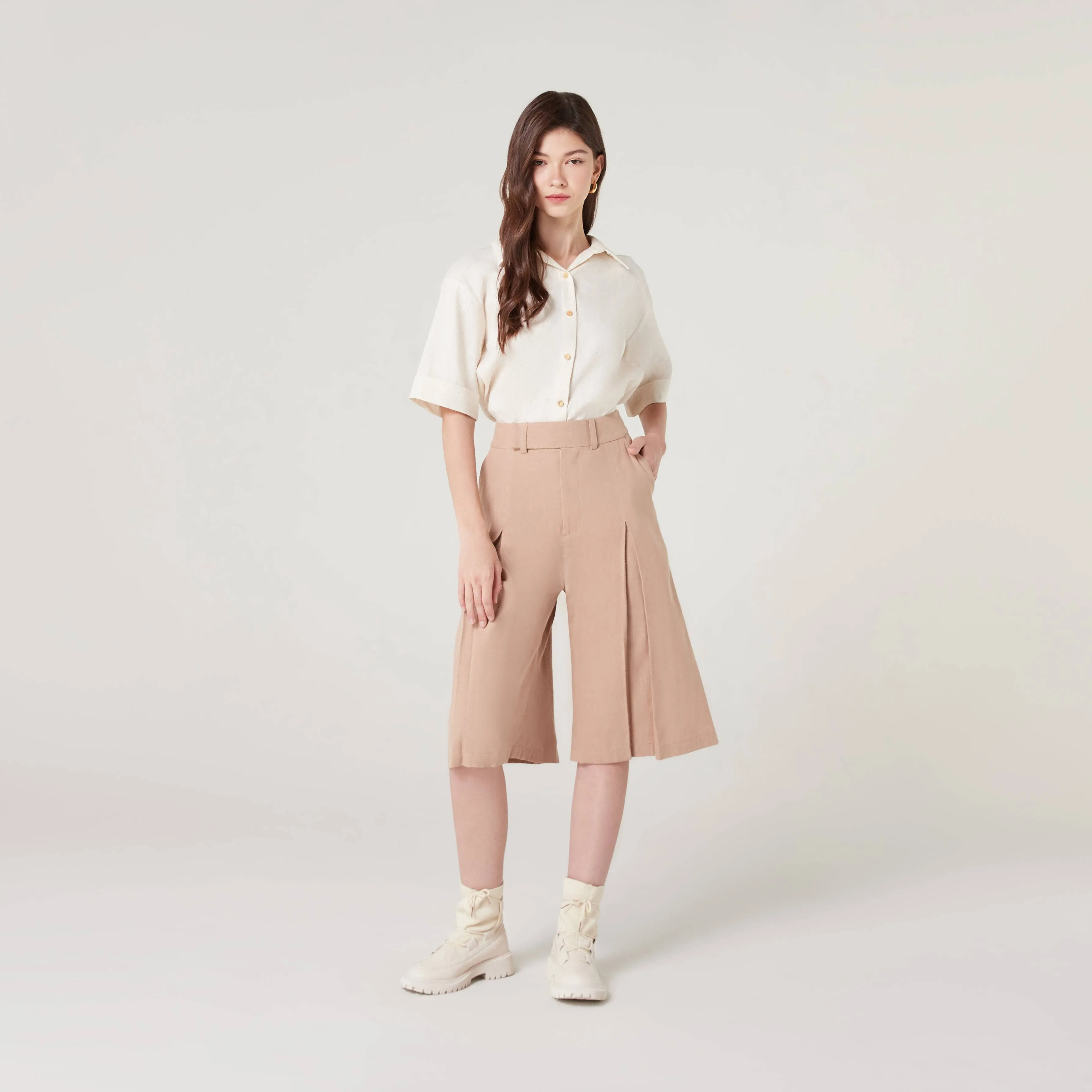 Knee Twist Pants Front Slit Pants-TAKTAI