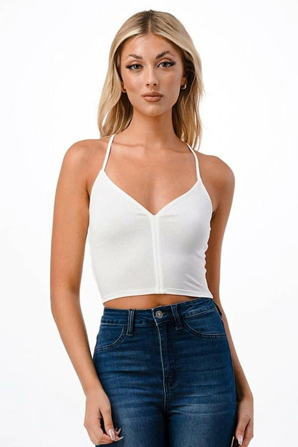 KYLA Y2K HALTER CROP TOPS