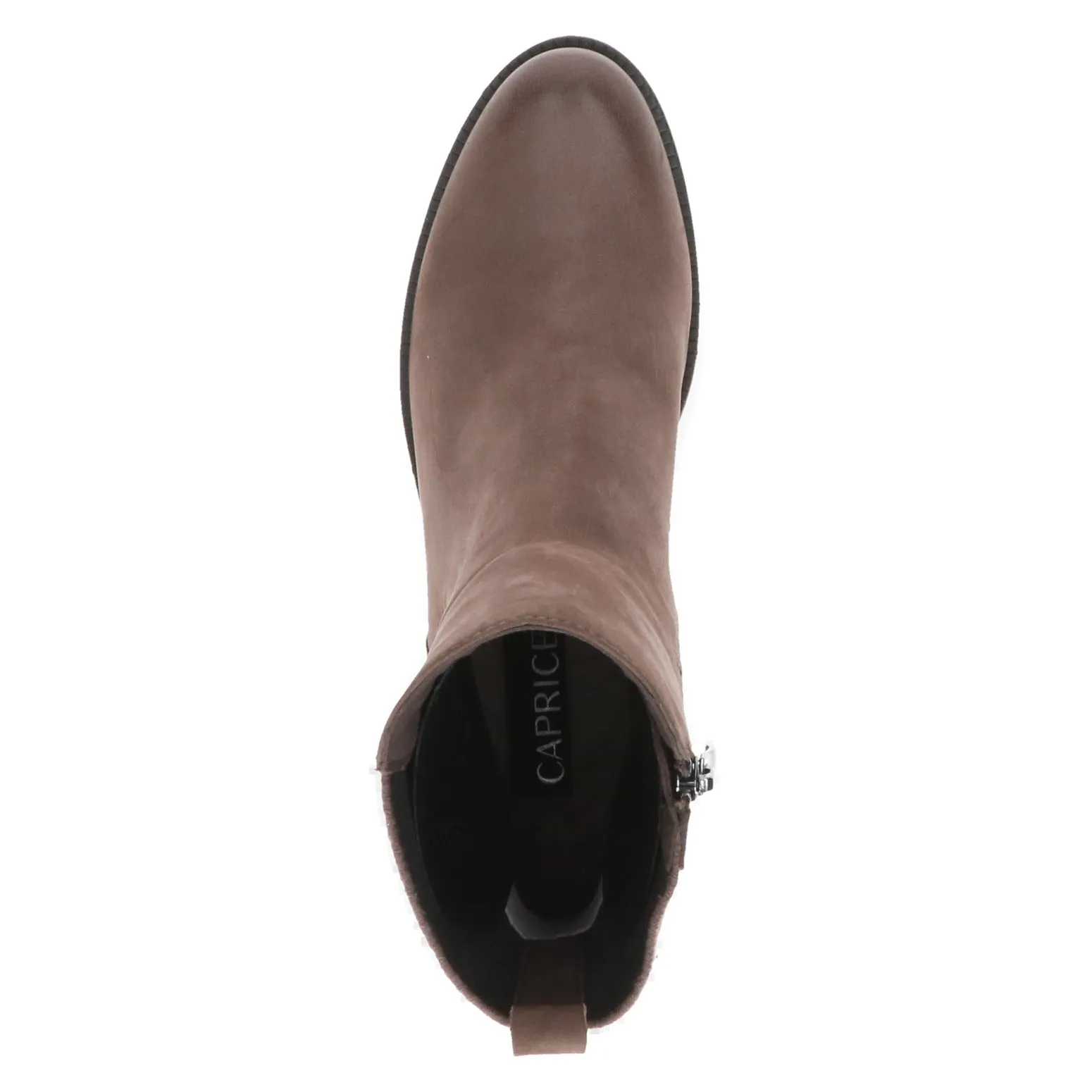 Ladies Caprice Boots Taupe Newbuck Low Heel Leather 25422-334