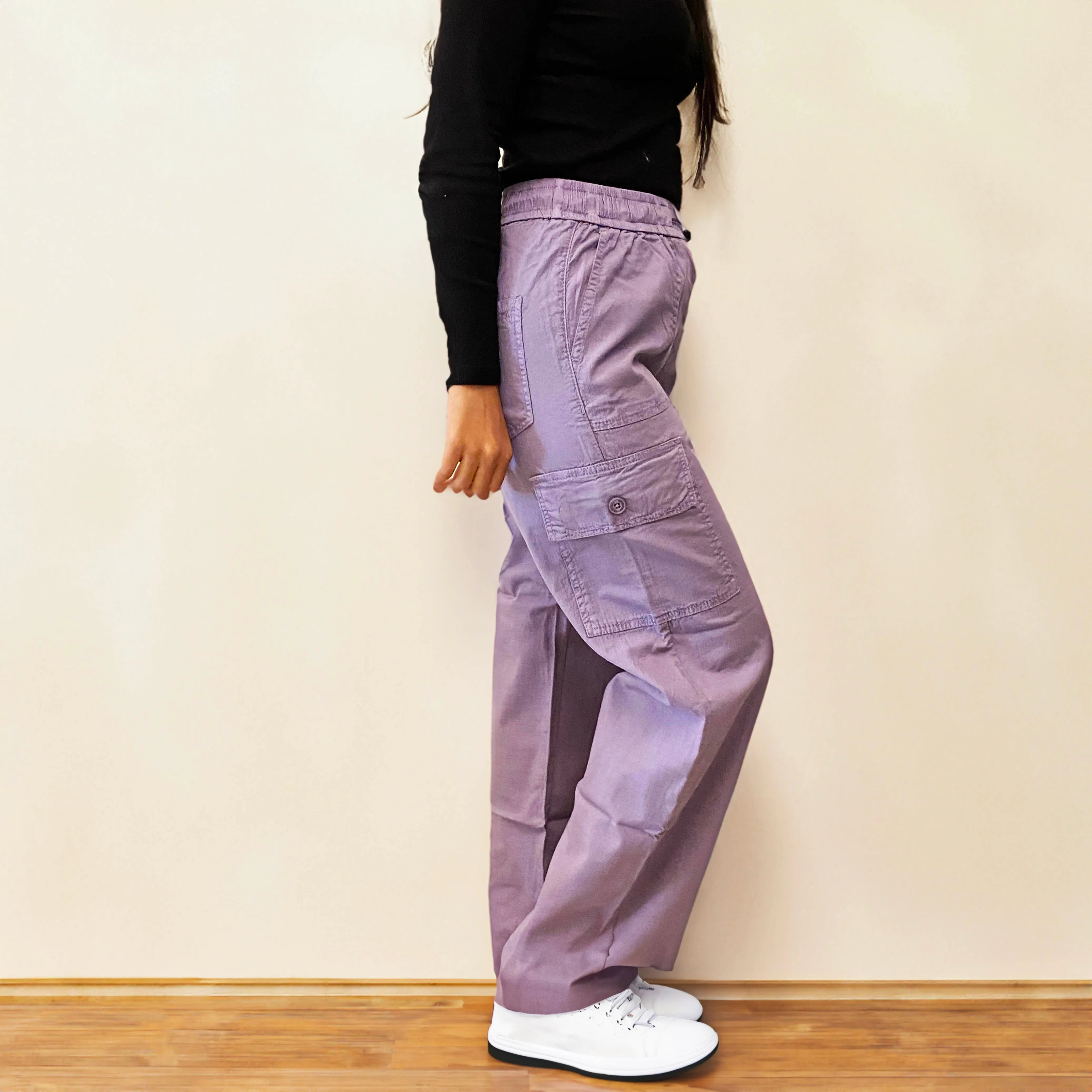 Lavender Straight Cargo Pants