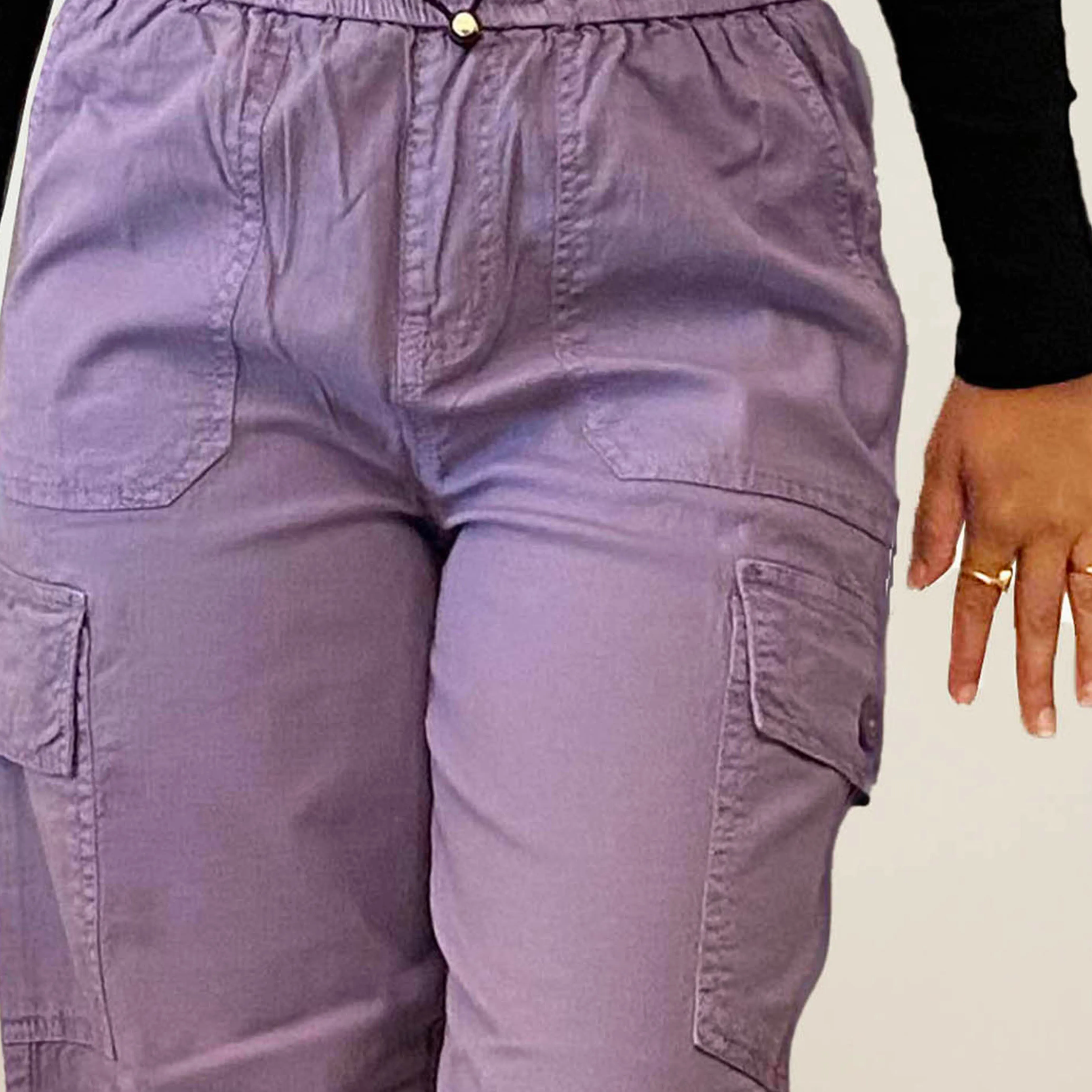 Lavender Straight Cargo Pants