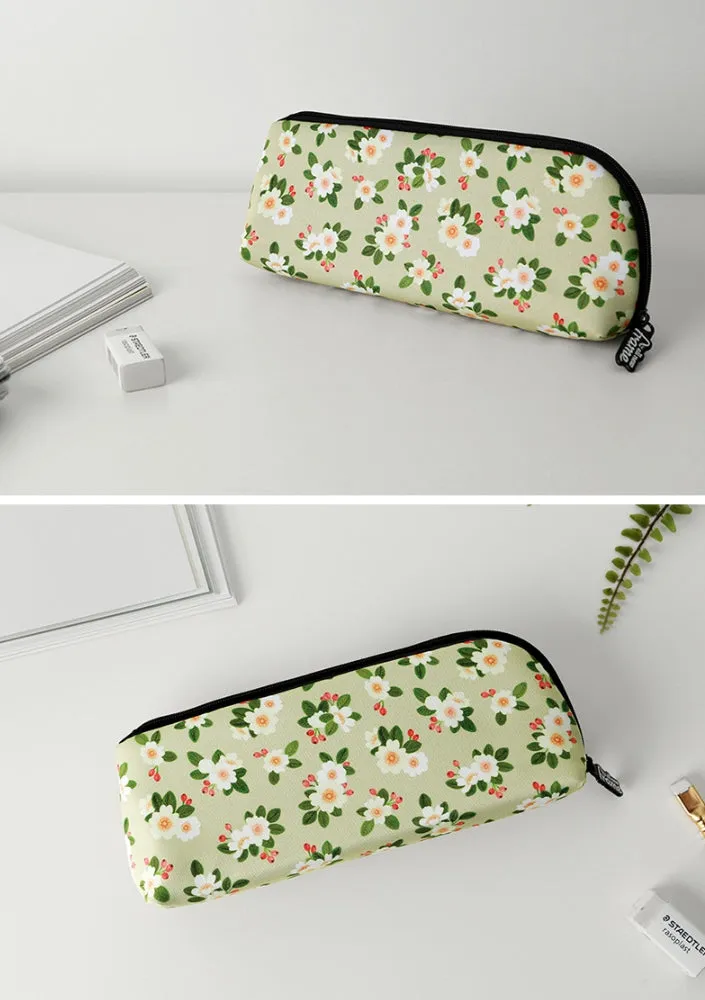 Light Green Graphic Pencil Cases Stationery Zipper School 19cm Office Cosmetics Pouches Artists Designer Prints Gifts Bags Purses Students Girls Cute Teens