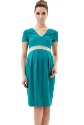 Momo Maternity Contrast Pleated Dress