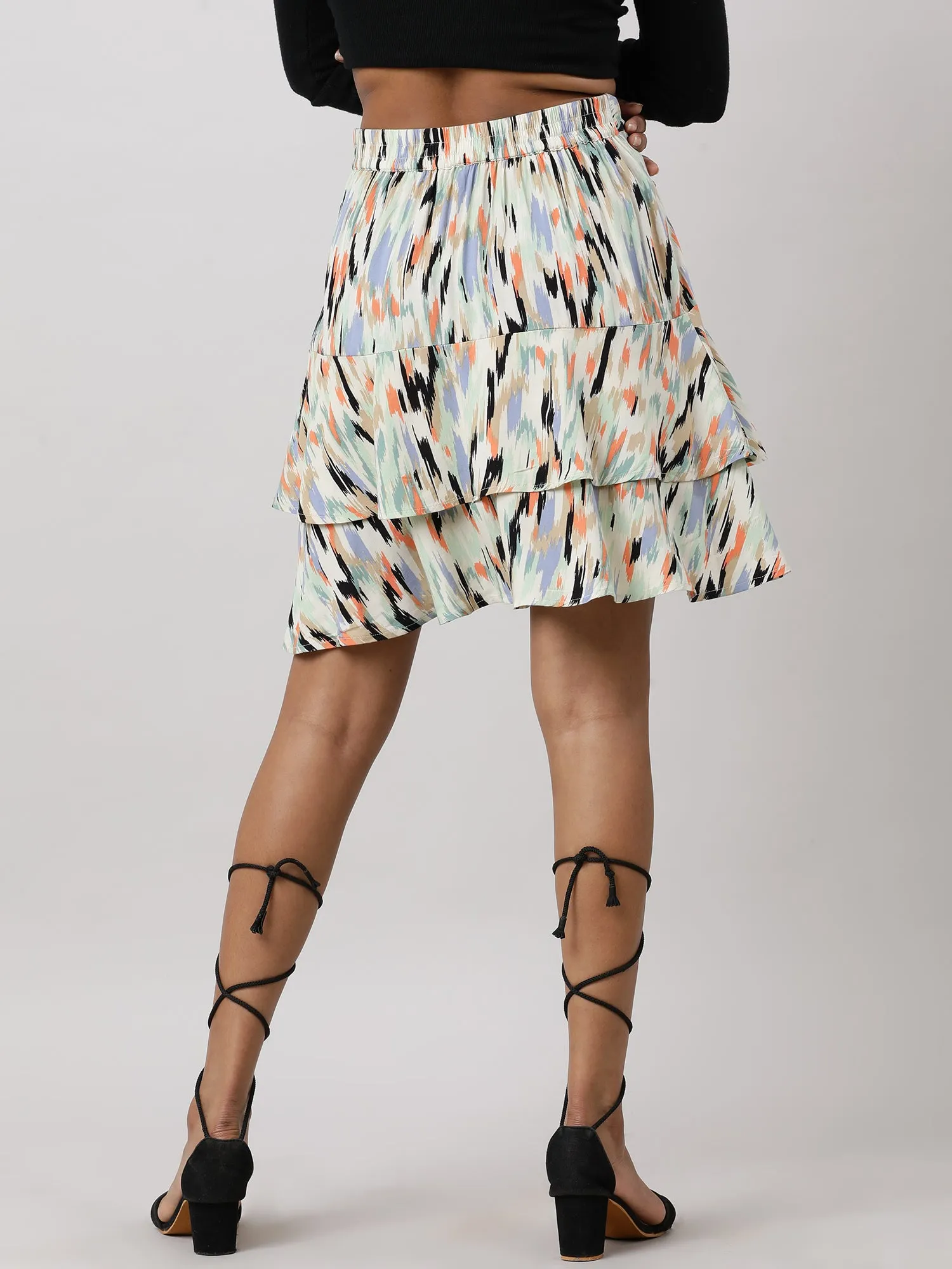 Pastel Abstract Printed Skirt