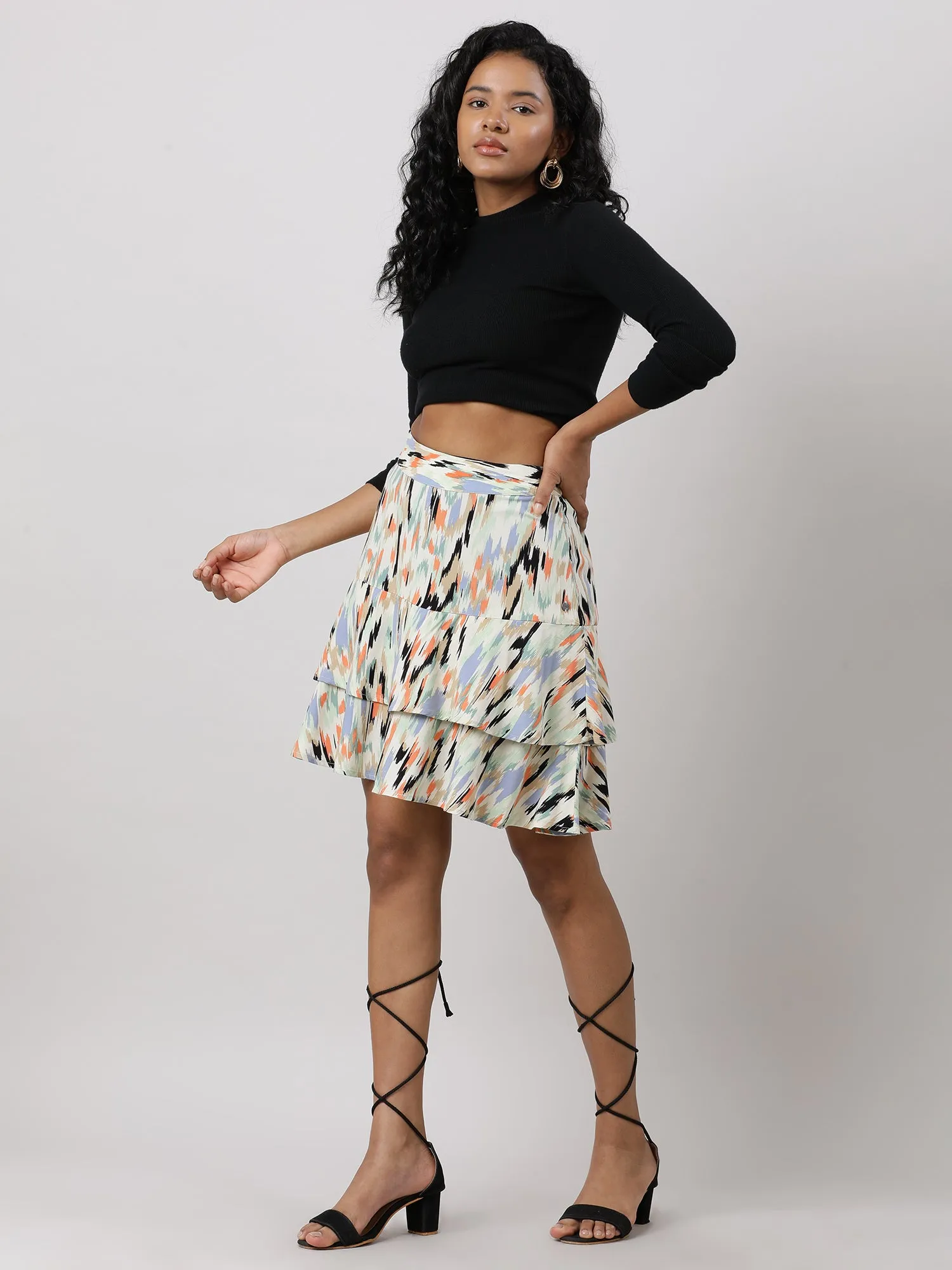 Pastel Abstract Printed Skirt