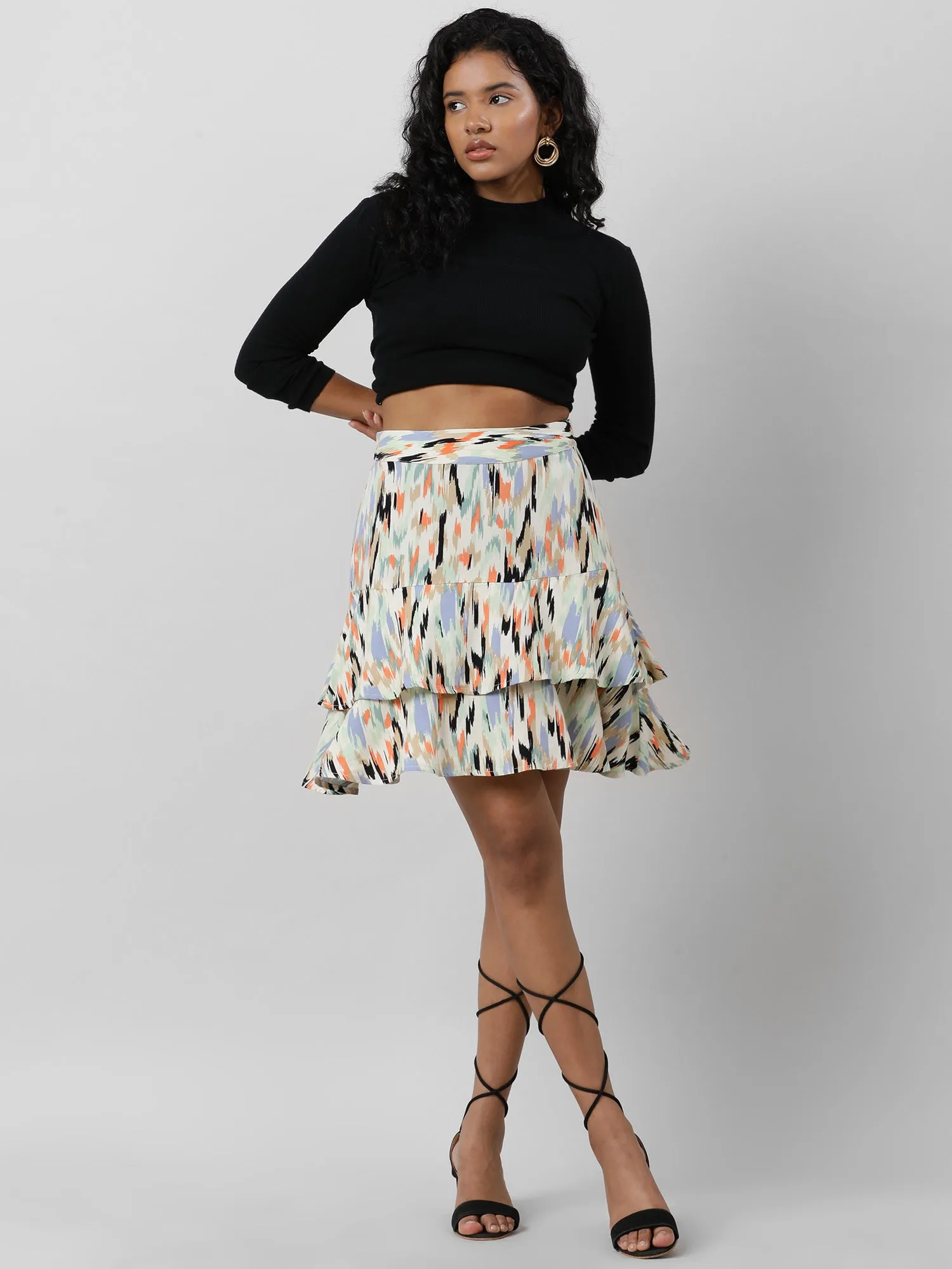 Pastel Abstract Printed Skirt