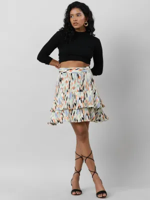 Pastel Abstract Printed Skirt