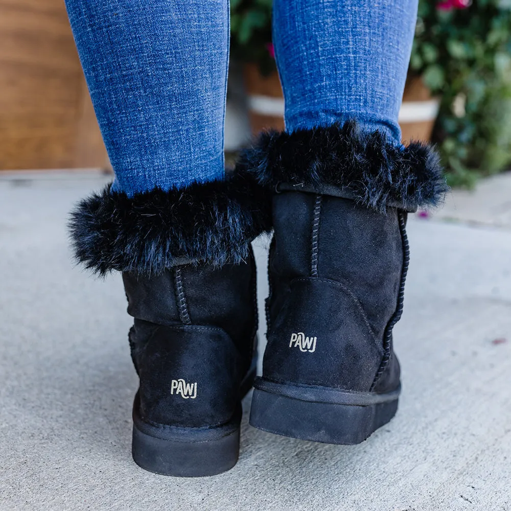 PAWJ Short Boot |  Black / Black Mink