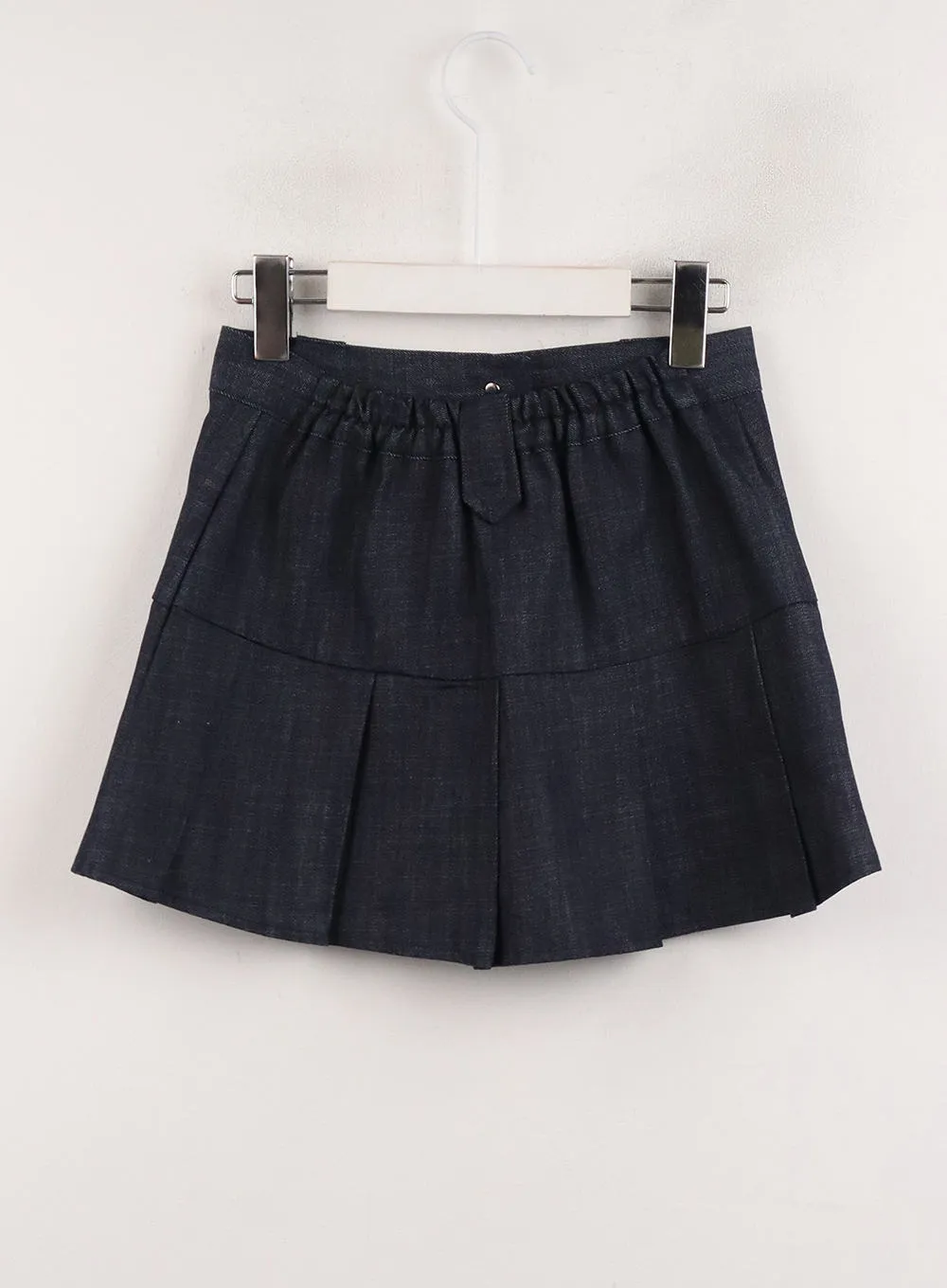 Pleated Denim Mini Skirt CJ415