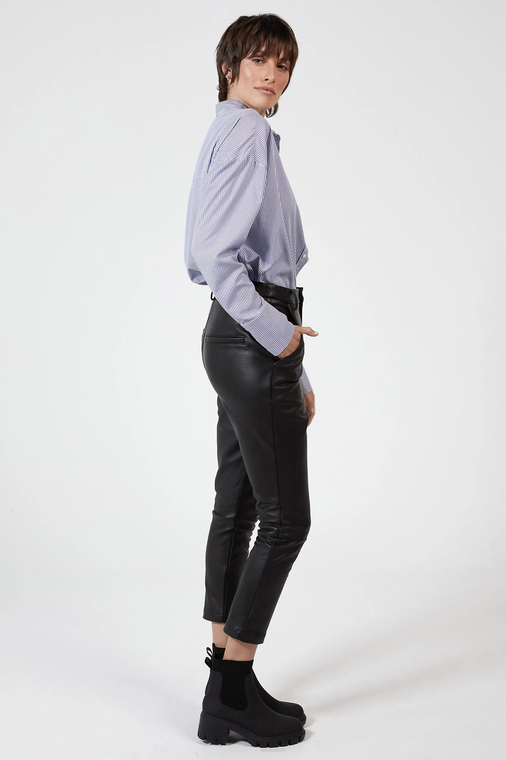 PORTER LEATHER PANT - BLACK