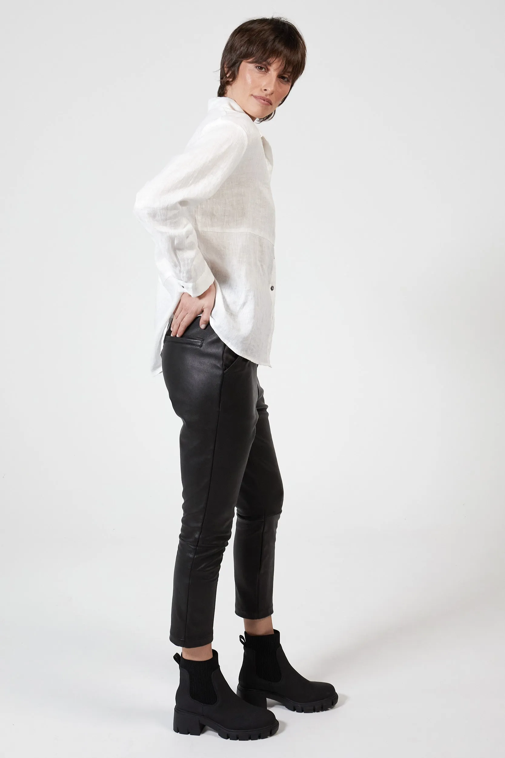 PORTER LEATHER PANT - BLACK