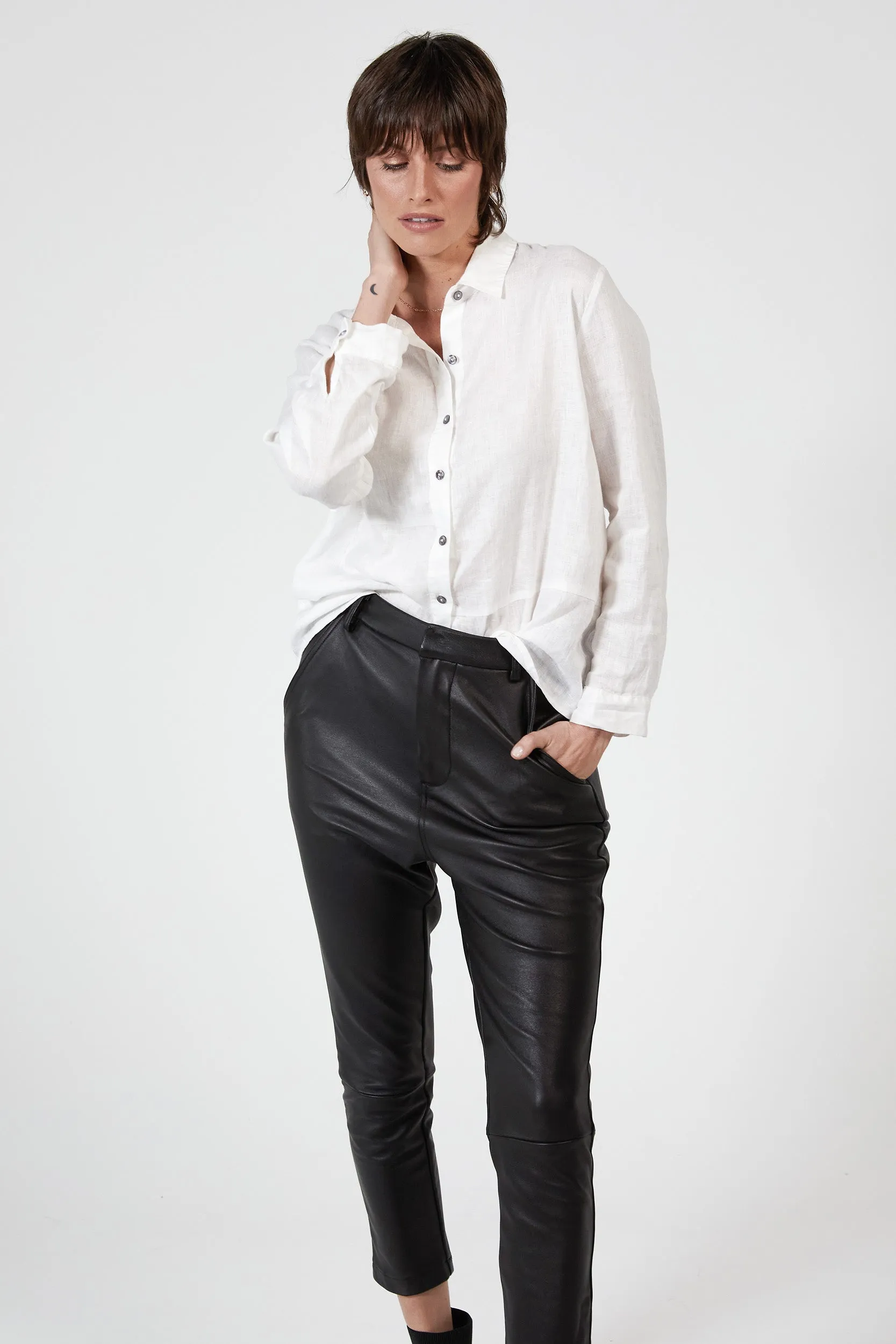 PORTER LEATHER PANT - BLACK