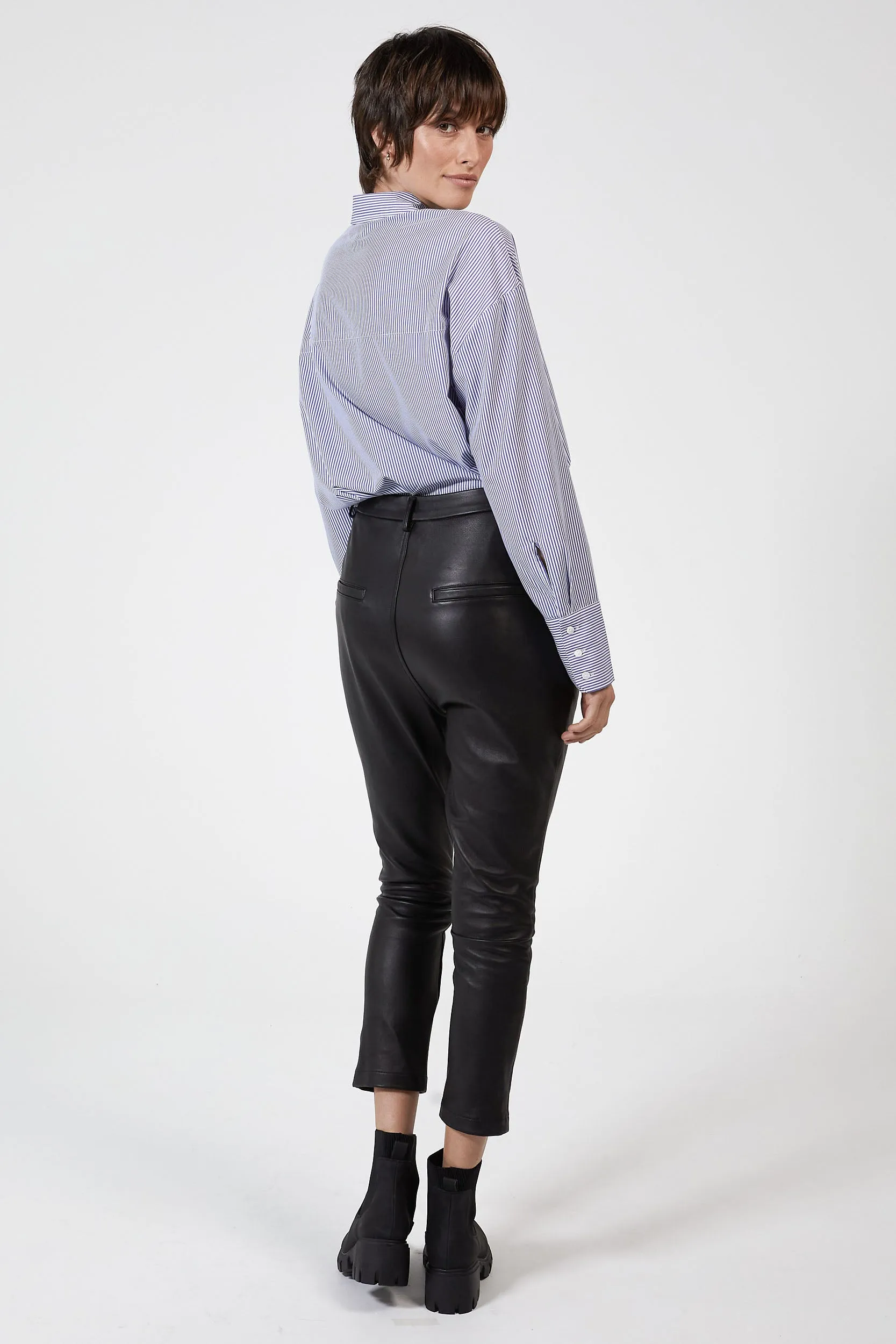 PORTER LEATHER PANT - BLACK