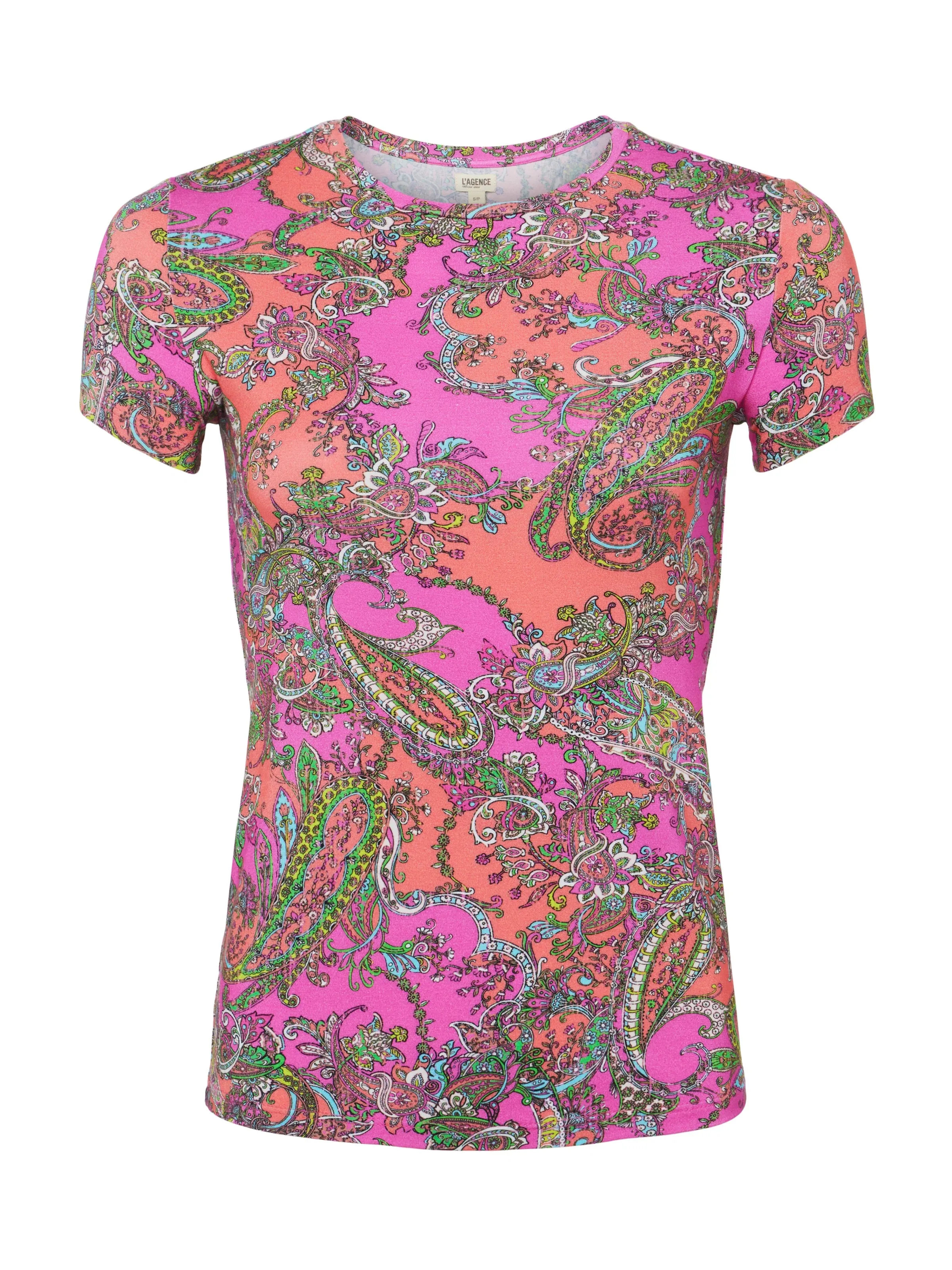 RESSI SLIM FIT TEE (POP PAISLEY) - L'AGENCE