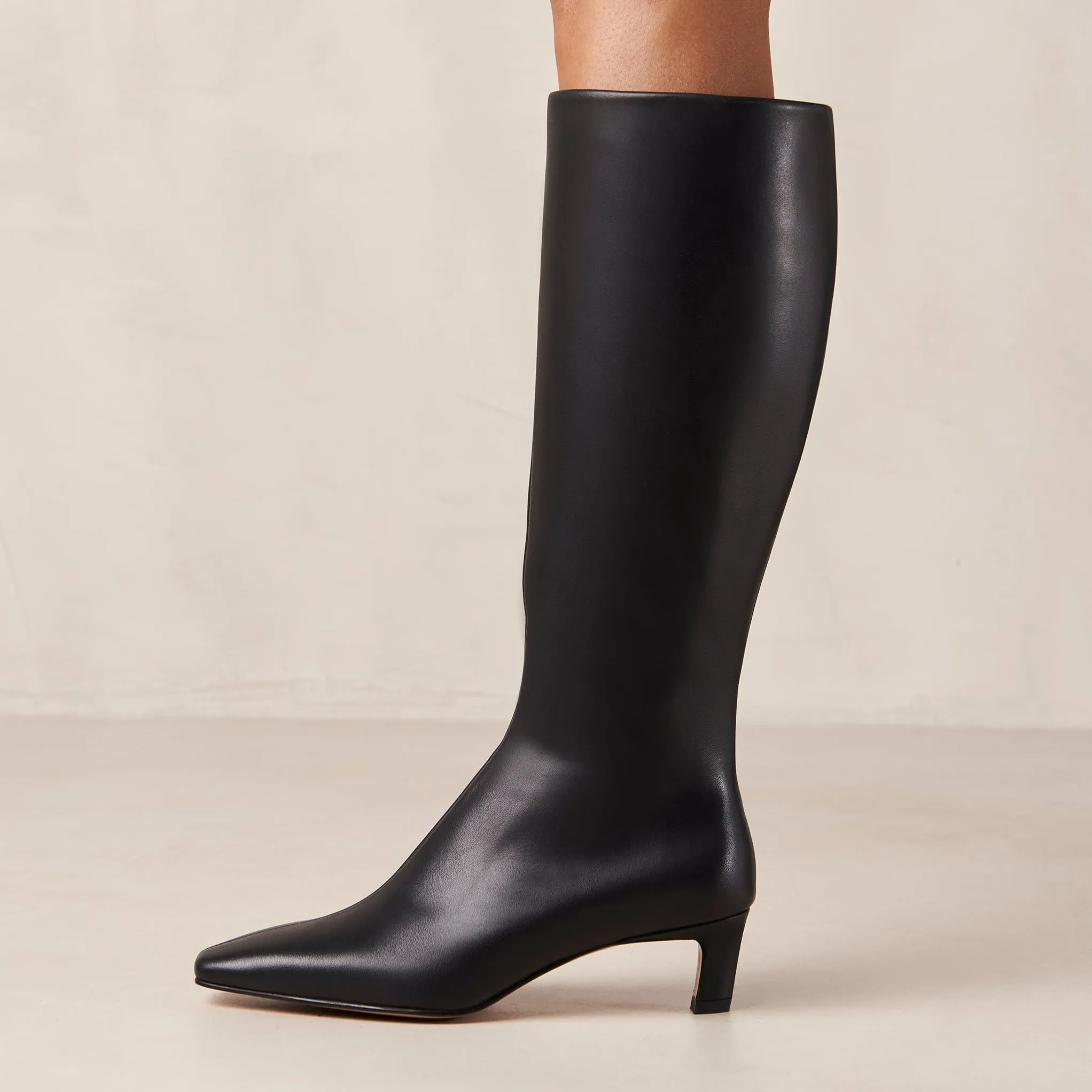 Rory Black Leather Boots