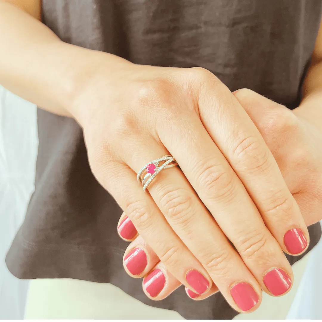 Ruby Split Band Fashion Ring