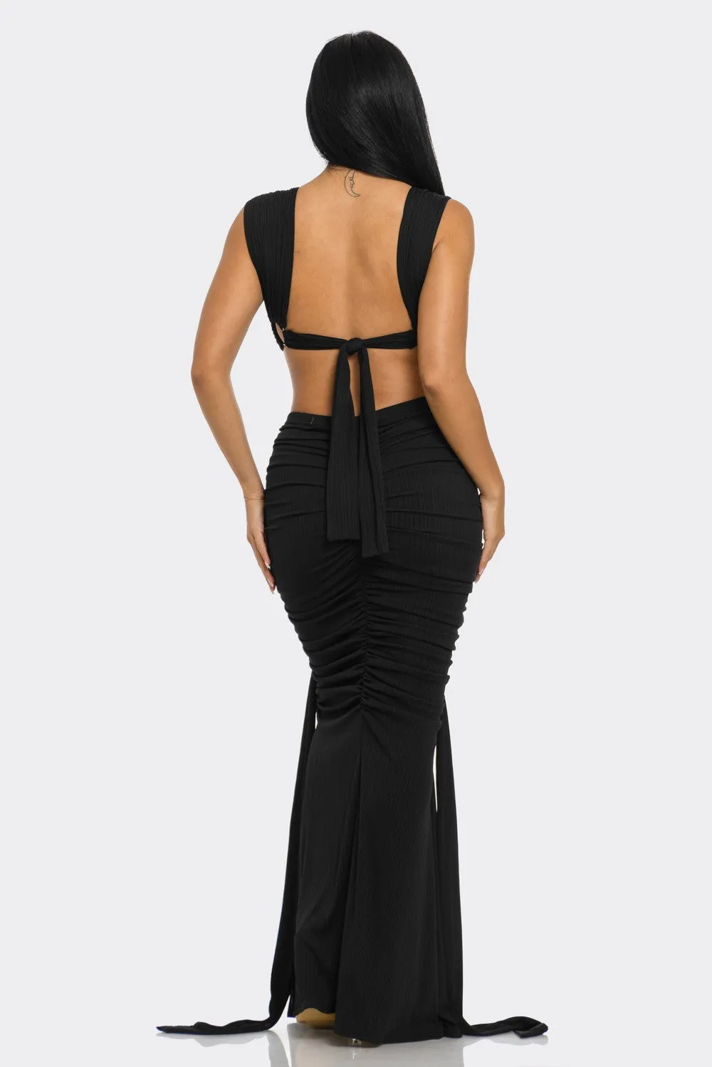 Sahara Mystique Pleated Maxi Dress