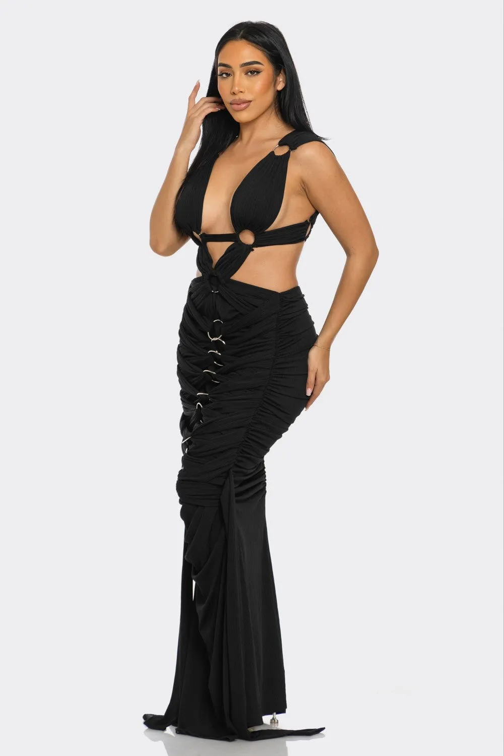 Sahara Mystique Pleated Maxi Dress