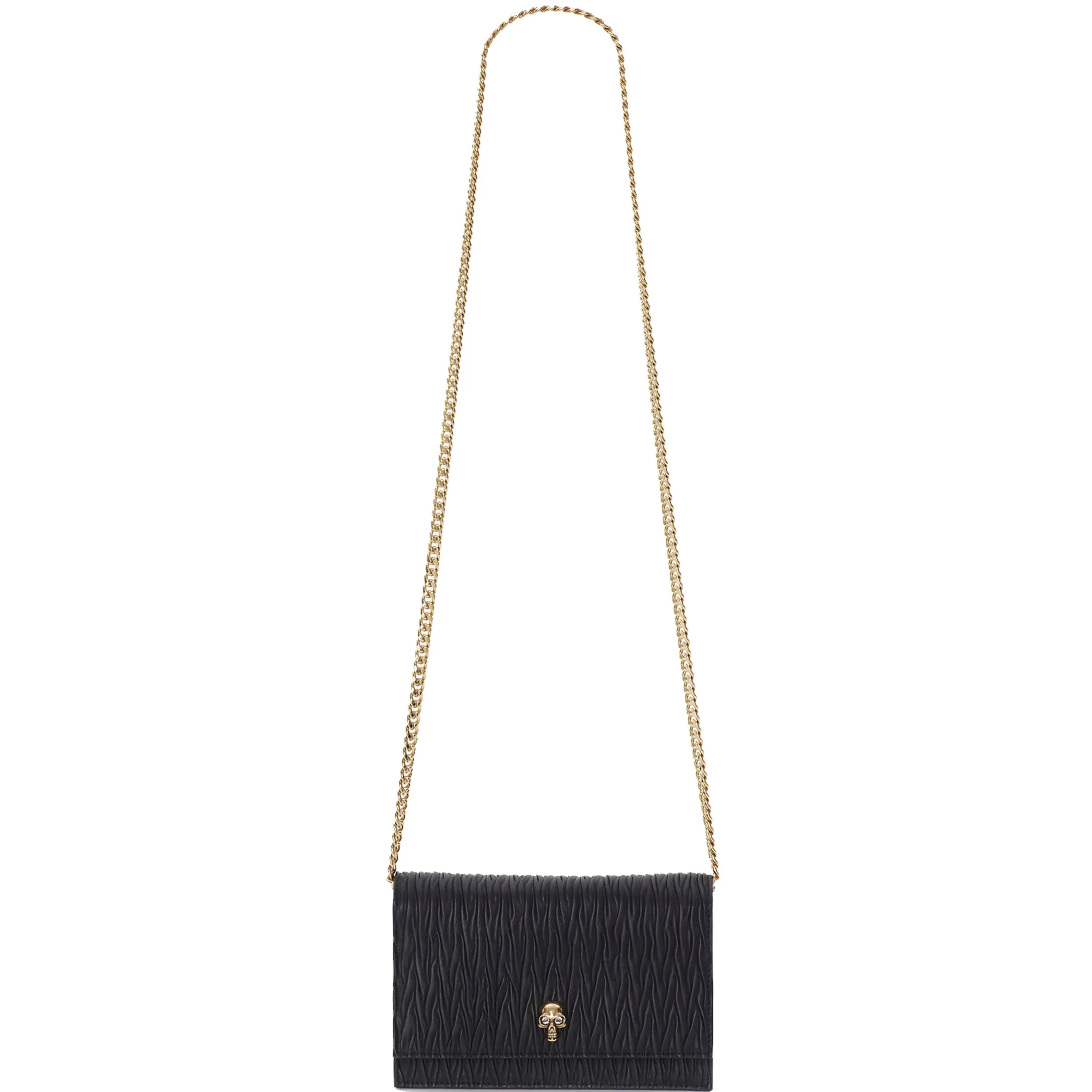 Skull Mini Pleated Bag, Black