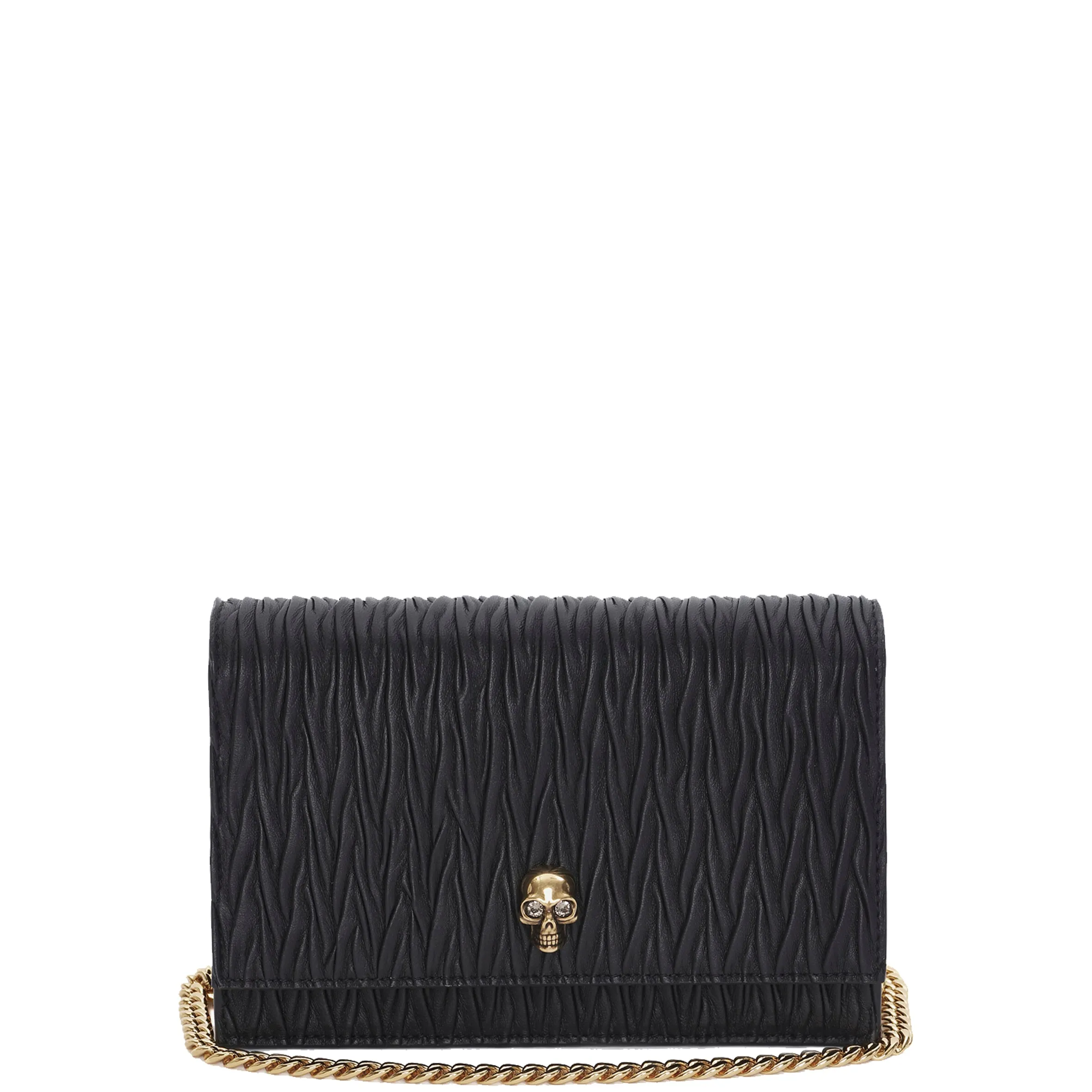 Skull Mini Pleated Bag, Black