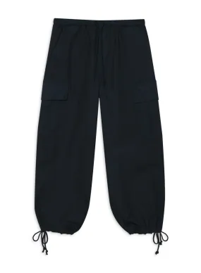 Structured Poplin Drawstring Cargo Pant in New Navy