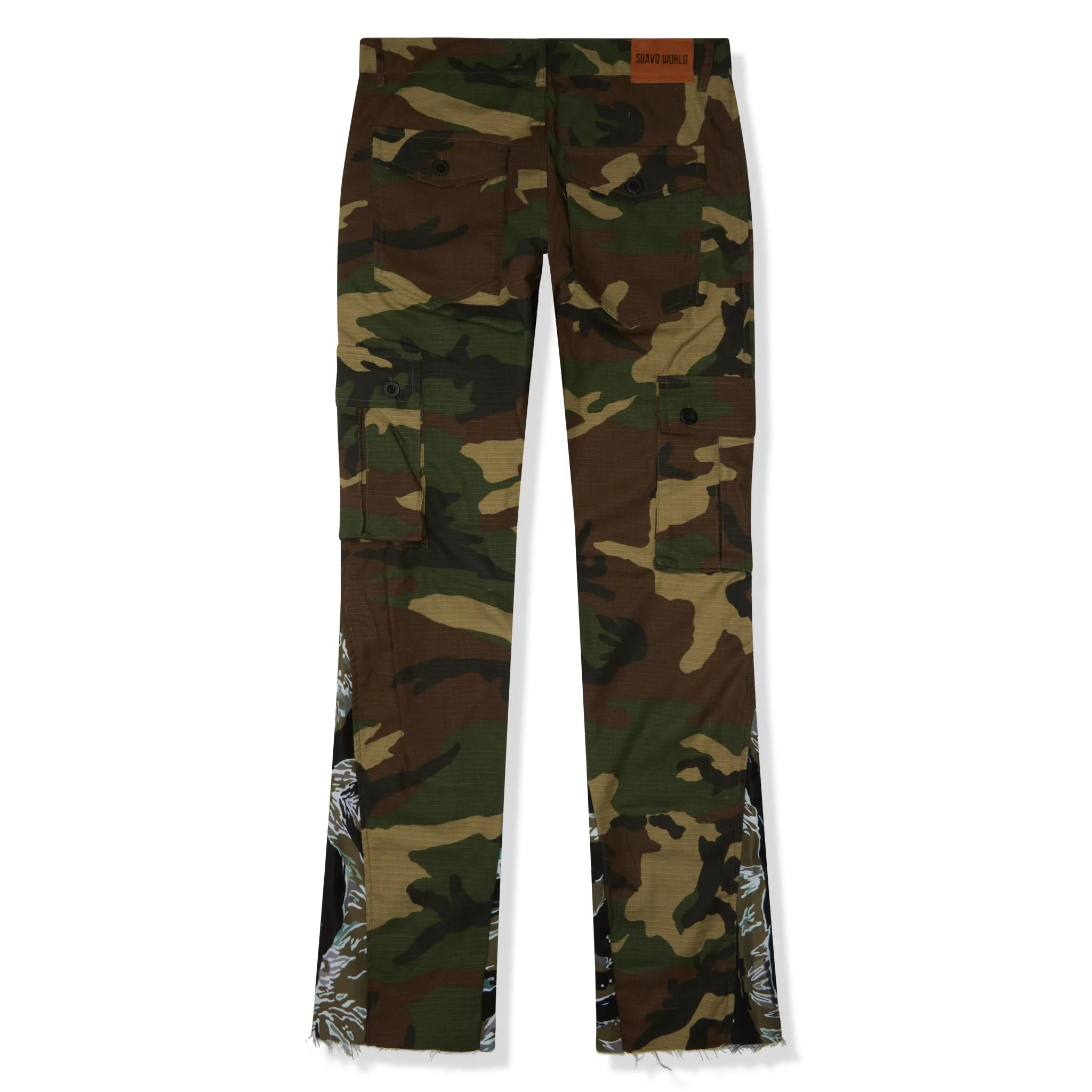 Suavo World Cargo Flare Trousers Camo