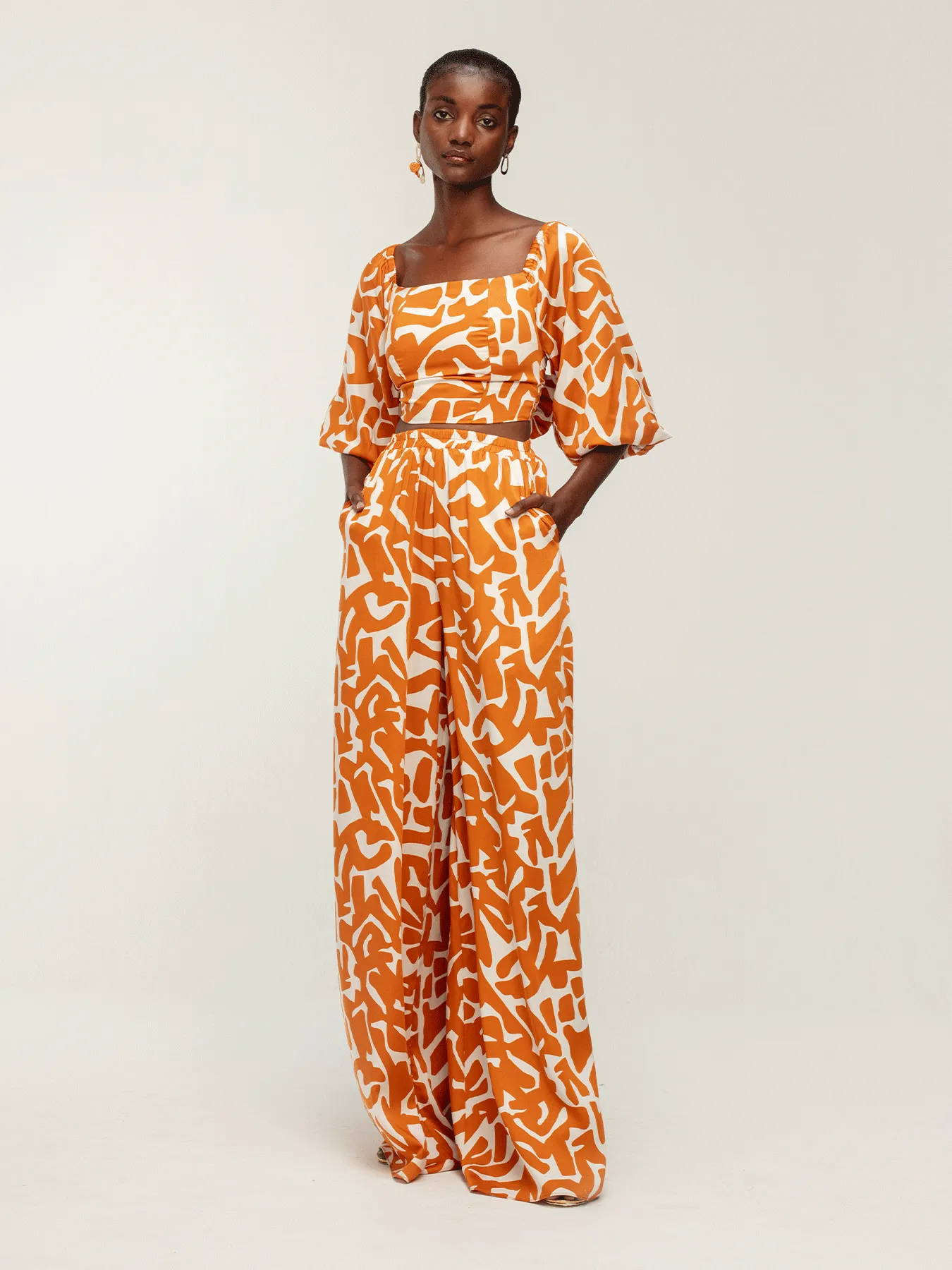 Sustainable Hana Pants - Tali Orange