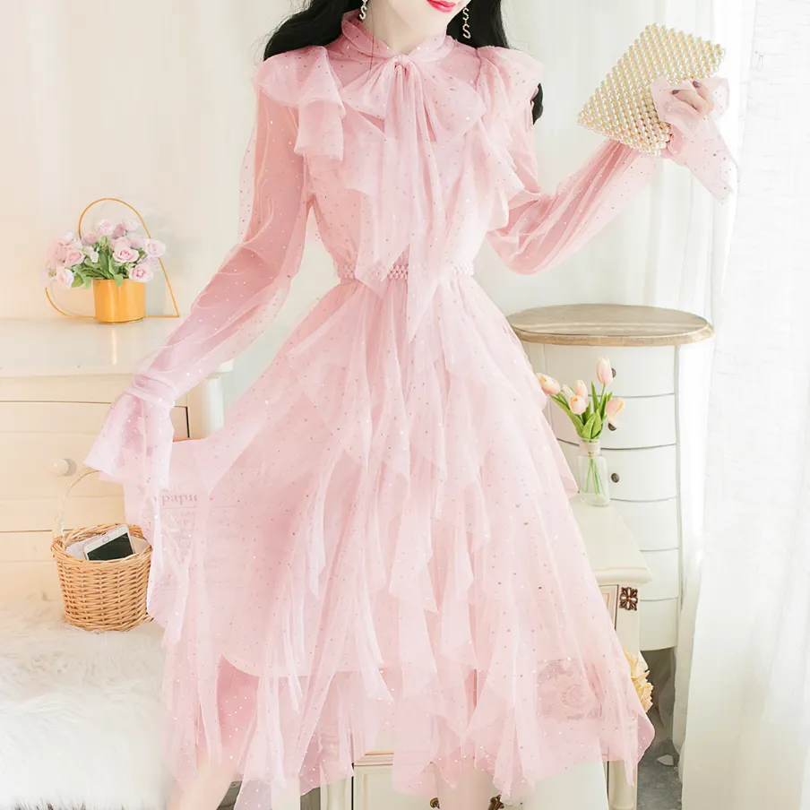 Sweet Net Yarn Dress AD12523