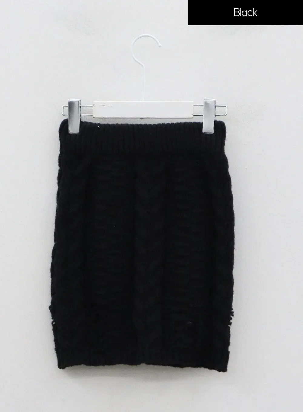 Twist Pattern Ripped Pencil Mini Skirt IN08