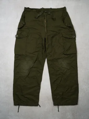 Vintage '78 Adjustable Green Army Windproof Parachute Pants (32-38 x 29)