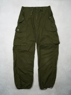 Vintage '88 Adjustable Green Army Windproof Parachute Pants (26-32 x 31)