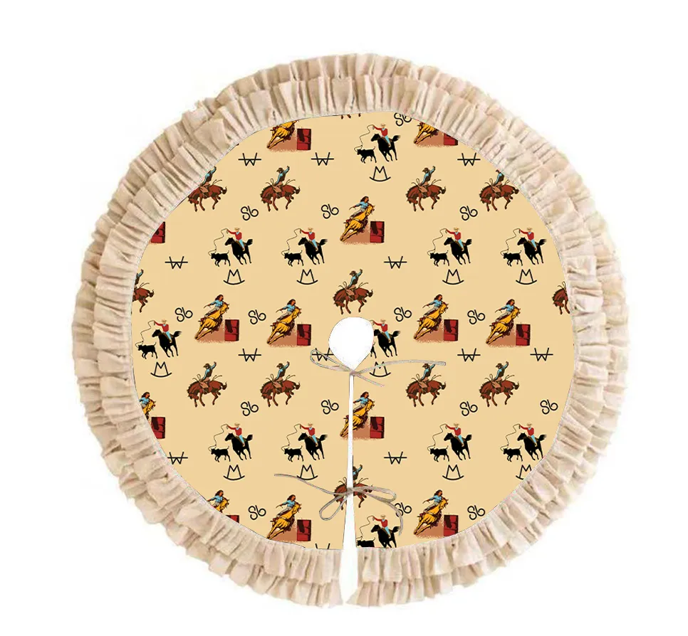 Vintage Cowboy Christmas Tree Skirt