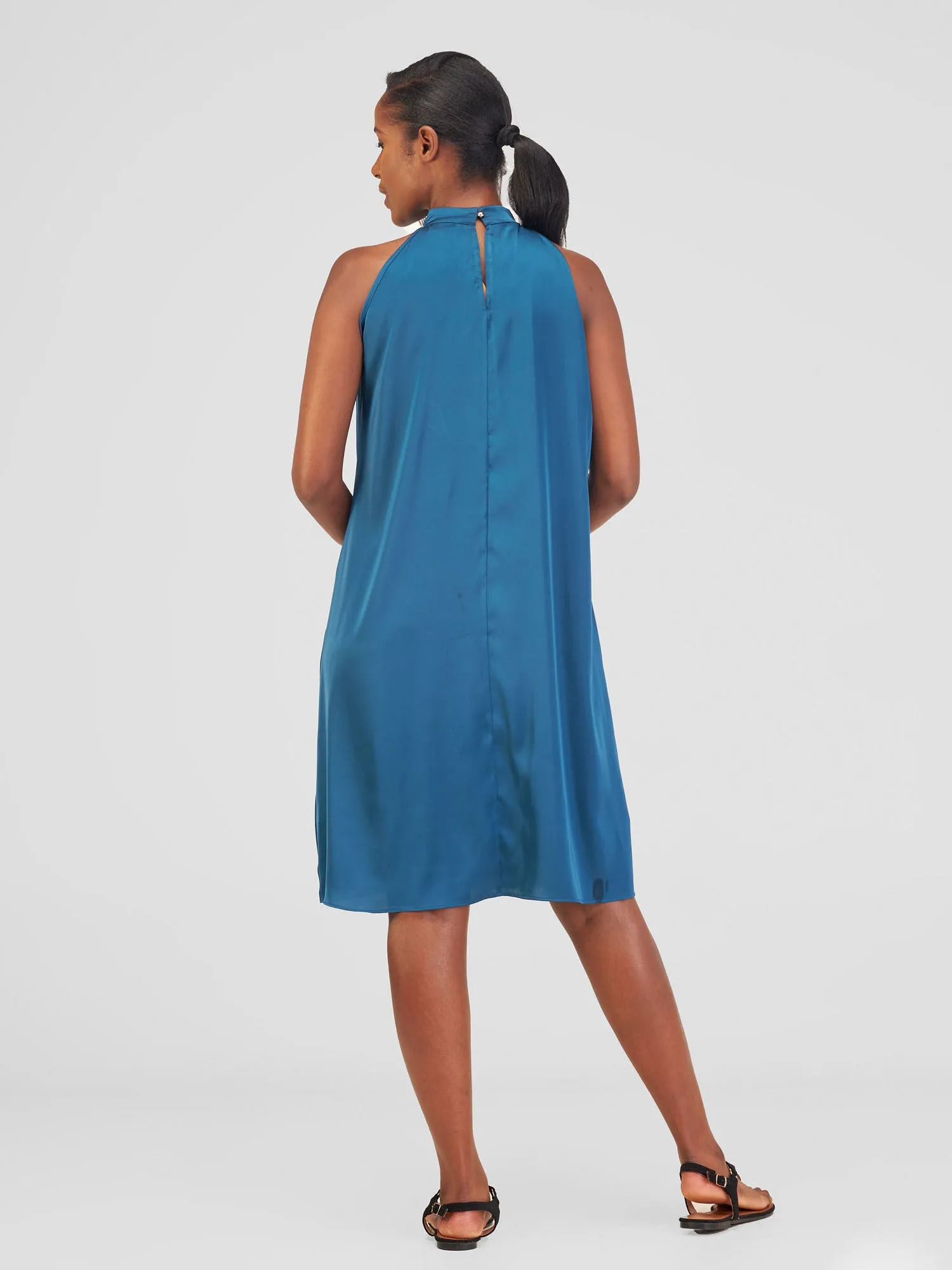 Vivo Jamila Halter Neck Knee Length Dress - Teal