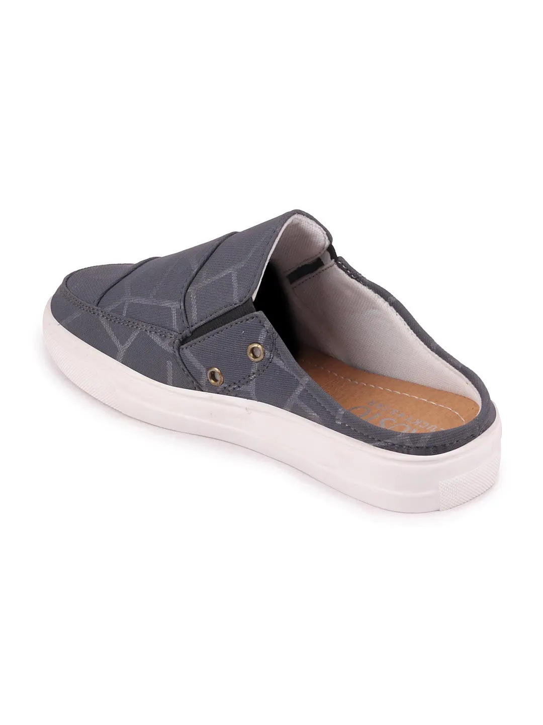 Women Grey Casual Canvas Slip-On Shoes