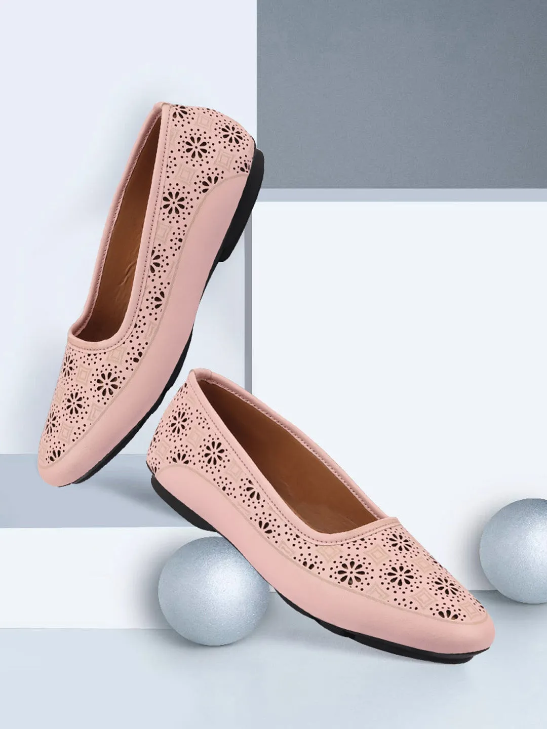 Women Pink Flat Slip On Ballerina