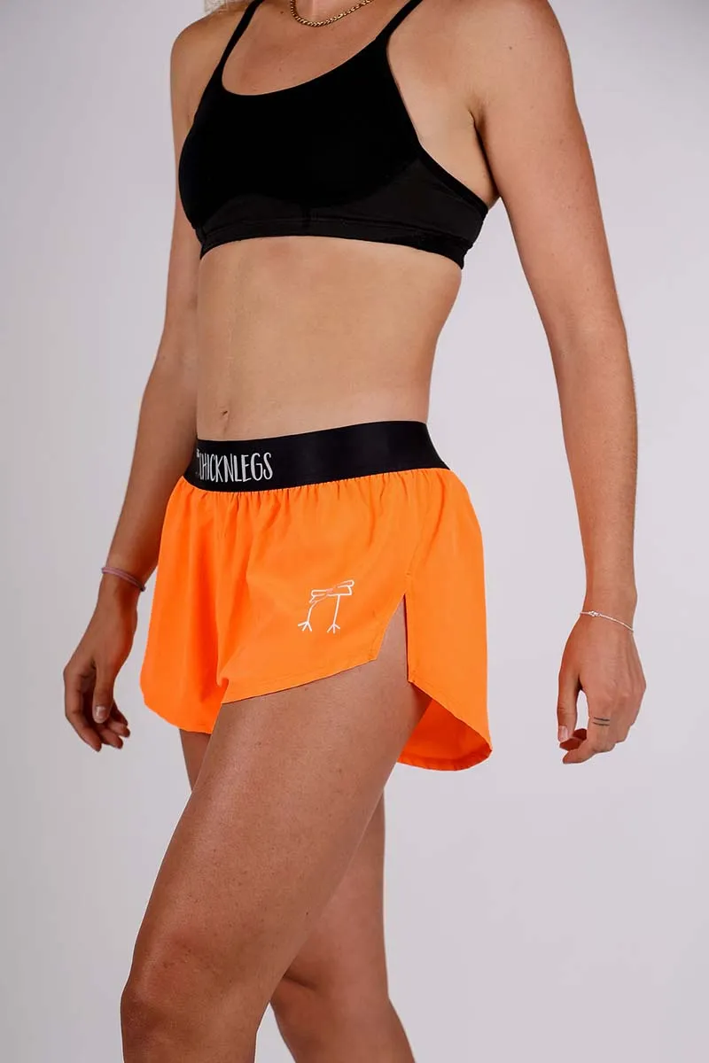 Women's Neon orange 1.5" Split Shorts