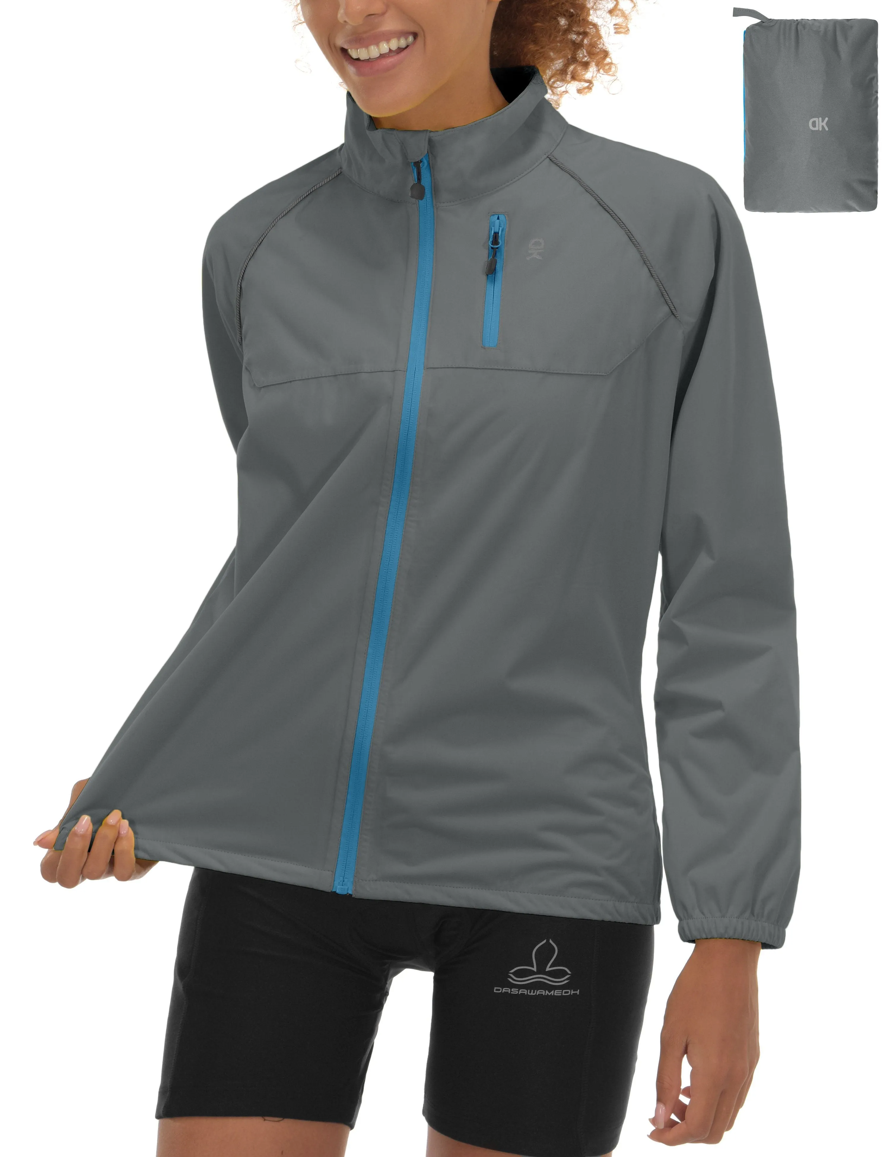 Women's Waterproof Cycling Running Packable Rain Jacket