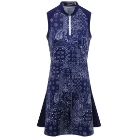 X TRENDYGOLF Womens Bandana Patchwork Sleeveless Dress - 2024